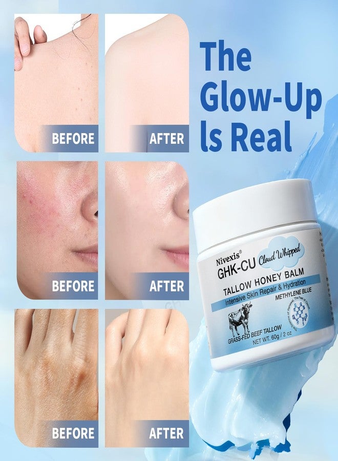 Nivexis Copper Peptides GHK-Cu Whipped Beef Tallow for Skin, Grass Fed Beef Tallow and Honey Balm for Face & Body, with Methylene Blue Anti-Aging Moisturizer, Suitable for All Skin Types, 2 Oz - Image 5